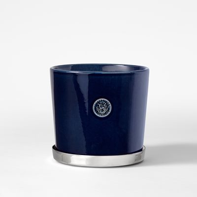 Pot Tolvekarna - Svenskt Tenn Online - Diameter 16,5 cm Height 15,5 cm, Stoneware, Midnight blue, Erika Pekkari