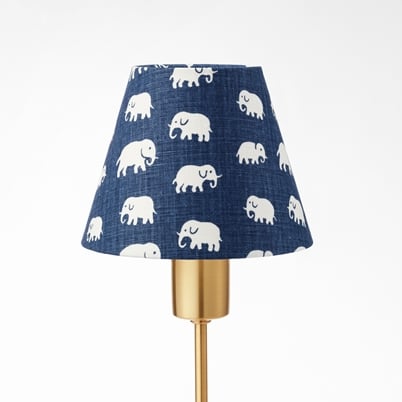 Lampshade 2332 - Linen, Elephant, Storm blue | Svenskt Tenn