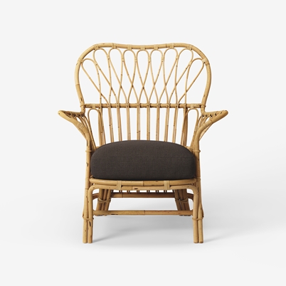 Chair Cushion Pad 311 - Heavy Linen , Dark brown | Svenskt Tenn