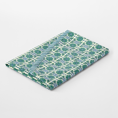 Table Cloth Block Print Round Daisy - Svenskt Tenn Online - Cotton, Svenskt Tenn