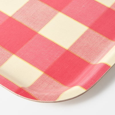 Tray Gripsholmsruta - Width 22 cm, Length 43 cm, Pink White | Svenskt Tenn