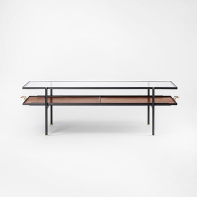 Accessories Table Nizza - Width 58 cm, Length 71 cm, Leather, Brown | Svenskt Tenn