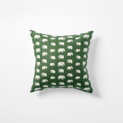 Cushion Elefant - Length 40 cm Width 40 cm, Linen, Elefant, Green, Estrid Ericson/Svenskt Tenn | Svenskt Tenn