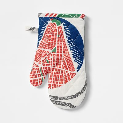 Oven Glove Manhattan - Length 32 cm, Linen, Manhattan, White, Josef Frank/Svenskt Tenn | Svenskt Tenn