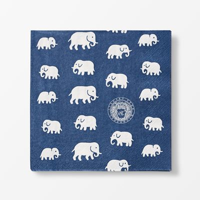 Paper Napkins Elefant -  Length 20 cm Width 20 cm, Paper, Elefant, Storm Blue, Estrid Ericson/Svenskt Tenn | Svenskt Tenn