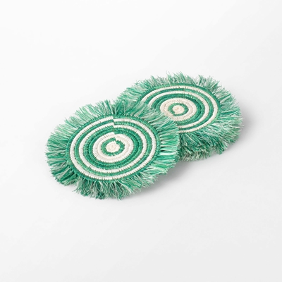Coaster Fans - Svenskt Tenn Online - 14,5 cm, Straw, Green