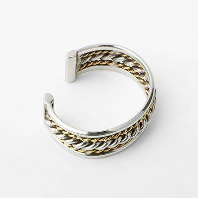 Bracelet Braid Medium - Width 6 cm Height 2 cm, Pewter & Brass, Estrid Ericson | Svenskt Tenn