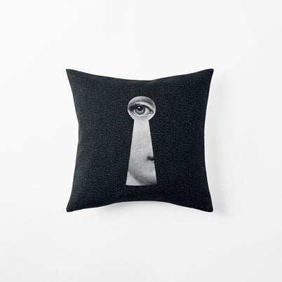 Cushion Fornasetti - Width 40 cm, Length 40 cm, Cotton, Chiave, Black White | Svenskt Tenn