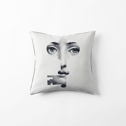 Cushion Fornasetti - Width 40 cm, Length 40 cm, Cotton, Chiave, Black White | Svenskt Tenn