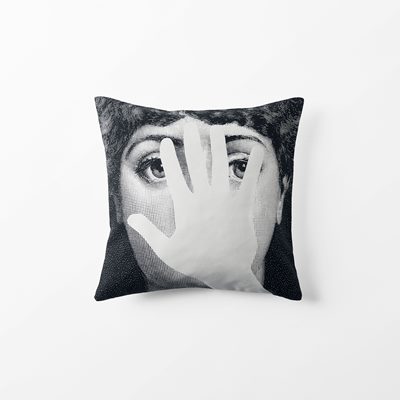 Cushion Fornasetti - Length 40 cm Width 40 cm, Cotton, Mano, Black White, Fornasetti | Svenskt Tenn
