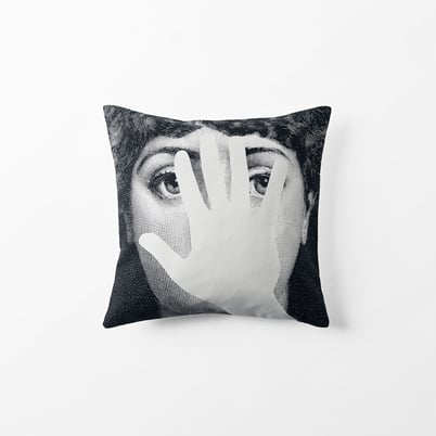 Cushion Fornasetti - Width 40 cm, Length 40 cm, Cotton, Mano, Black White | Svenskt Tenn