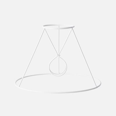 Wire frame pleated lampshade - Height 12 cm, White Painted Steel Wire, Small clip, White | Svenskt Tenn