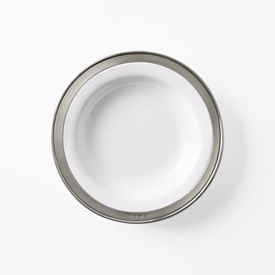 Soup Plate with rim - Ø24 cm, Pewter, White, Cosi Tabellini | Svenskt Tenn