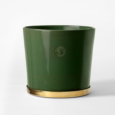 Pot Tolvekarna - Svenskt Tenn Online - Height 21,5 cm, Stoneware, Moss green, Erika Pekkari