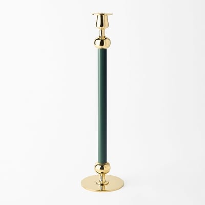 Candle Holder Pillar - Svenskt Tenn Online - Height 40 cm, Brass, Green, Josef Frank