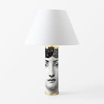 Lamp Base Fornasetti - Height 35 cm, Viso, Black White | Svenskt Tenn
