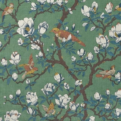 Textile Japanese Magnolia - Green | Svenskt Tenn