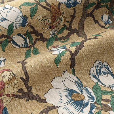 Fabric Sample  Japanese Magnolia - Yellow | Svenskt Tenn