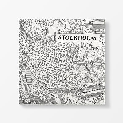 Paper Napkins Stockholmskartan -  Length 20 cm Width 20 cm, Paper, Stockholmskartan, Josef Frank/Svenskt Tenn | Svenskt Tenn