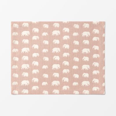 Placemat Textile Elefant - Svenskt Tenn Online - Length 45cm Width 35cm, Linen, Elefant, Light Pink, Estrid Ericson