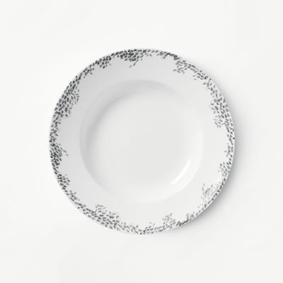Soup Plate Myrten Grey - Svenskt Tenn Online - Ø24,5 cm, Porcelain, Myrten, Grey, Signe Persson Melin