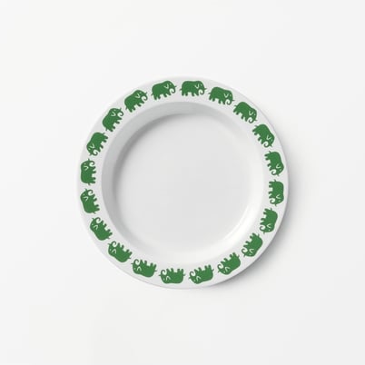 Plate Elefant - Green | Svenskt Tenn