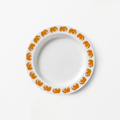 Plate Elefant - Ø21 cm, Porcelain, Elefant, Yellow, Ingegerd Råman | Svenskt Tenn