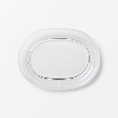 Plate Oval - Svenskt Tenn Online - Length 23 cm Width 30 cm Height 2 cm, Glass, Clear, Josef Frank