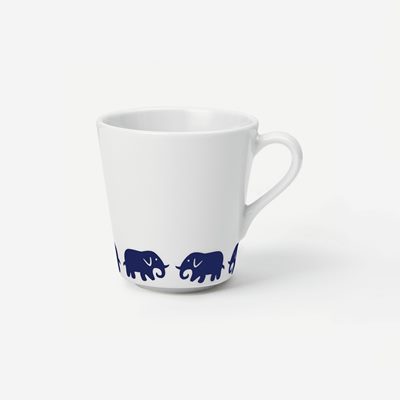 Cup Small Elefant - Svenskt Tenn Online -  Diameter over 7 cm Height 7 cm, Porcelain, Elefant, Blue, Ingegerd Råman