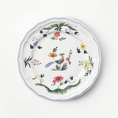 Plate Oiseaux de Paradis - Svenskt Tenn Online - Ø26 cm, Faience, Oiseaux de Paradis, Gien