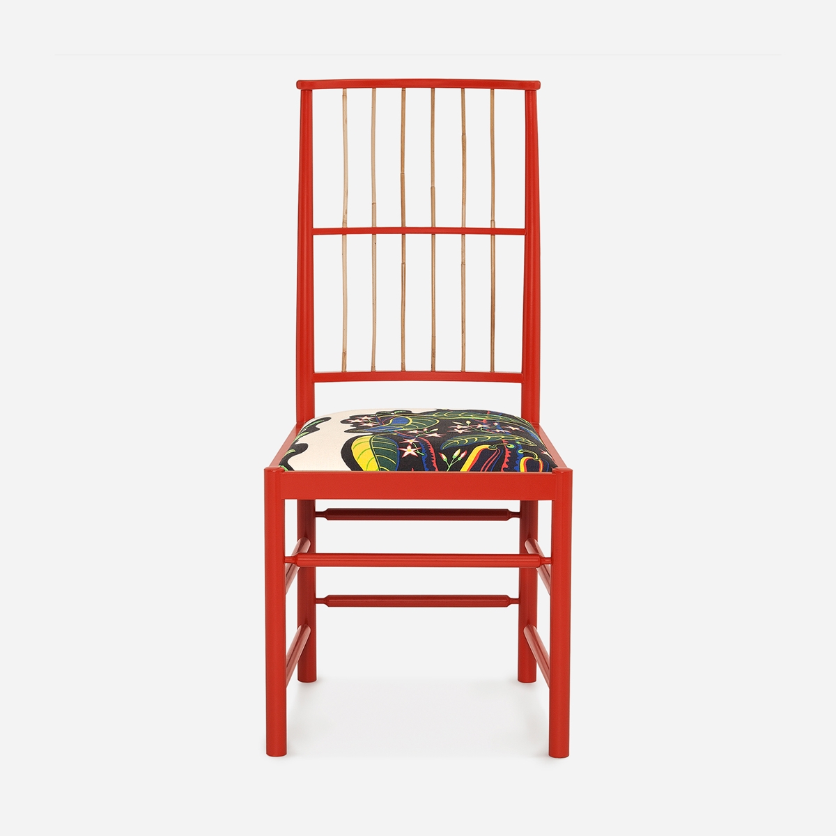 Chair 2025 - Svenskt Tenn Online - Lacquered birch padded seat, Red, Josef Frank