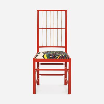 Chair 2025 - Svenskt Tenn Online - Lacquered birch, upholstered seat, Red, Josef Frank