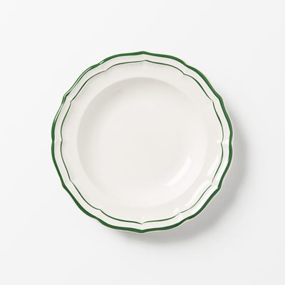 Soup Plate Filet - Svenskt Tenn Online - Ø22,5 cm, Faience, Green, Gien