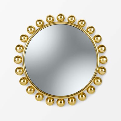 Mirror Fornasetti Convex - Svenskt Tenn Online - Diameter 38 cm , Metal Glass, Fornasetti