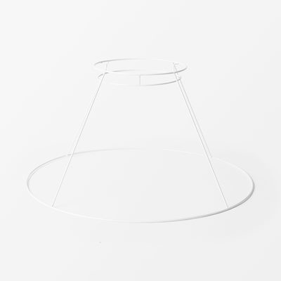Wire frame pleated lampshade - Ø32 cm, White Painted Steel Wire, White | Svenskt Tenn