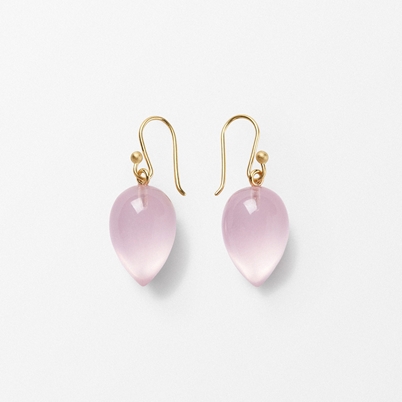 Earring Acorn - Rose quartz | Svenskt Tenn
