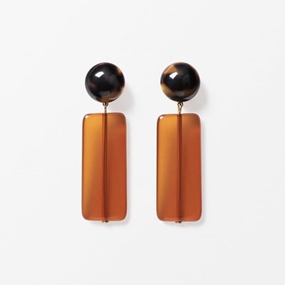 Earrings Milano Plate - Amber | Svenskt Tenn