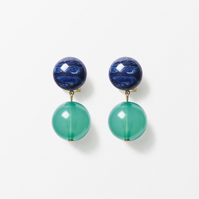 Earrings Milano Sphere - Svenskt Tenn Online - Height 4 cm, Ocean blue Turquoise, Lorena Taddei