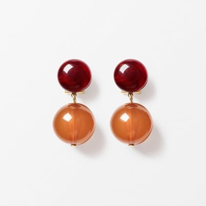 Earrings Milano Sphere - Height 4 cm, Red Amber | Svenskt Tenn