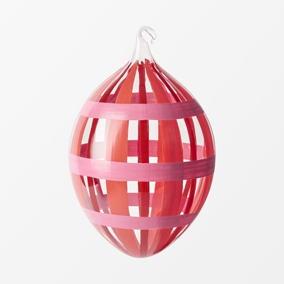 Handpainted Glass Egg - Height 10 cm, Pink | Svenskt Tenn