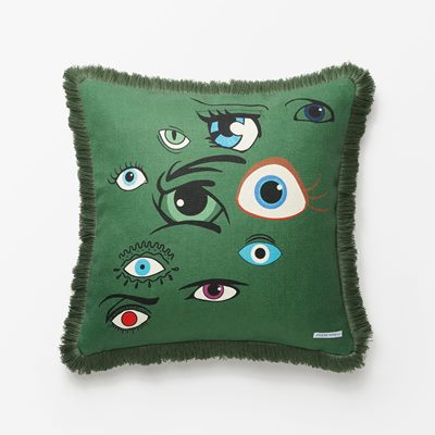 Cushion Milky Eye - Length 50 cm Width 50 cm, Linen, Milky Eye, Green, Jean-Philippe Demeyer | Svenskt Tenn