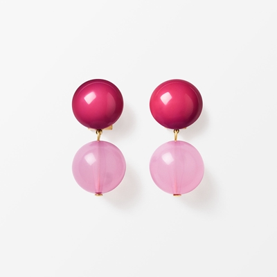 Earrings Milano Sphere - Svenskt Tenn Online - Height 4 cm, Dark pink, Lorena Taddei