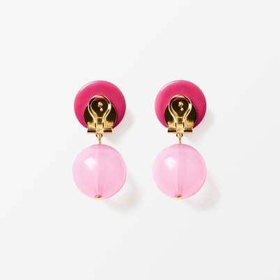 Earrings Milano Sphere - Height 4 cm, Dark pink | Svenskt Tenn
