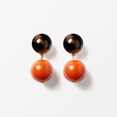Earrings Milano Sphere - Height 4 cm, Orange | Svenskt Tenn