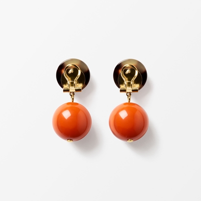 Earrings Milano Sphere - Height 4 cm, Orange | Svenskt Tenn
