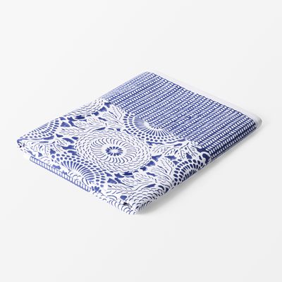 Table Cloth Camelia - Length 350 cm Width 150 cm, Cotton Canvas, Camelia, Blue, Svenskt Tenn | Svenskt Tenn