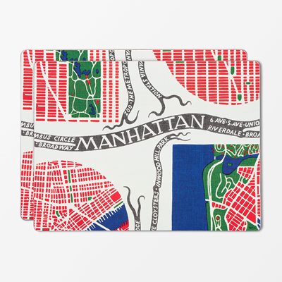 Placemat Manhattan -  Length 40 cm Width 30 cm, Eucalyptus fiber, Manhattan, Rectangle, Josef Frank/Svenskt Tenn | Svenskt Tenn