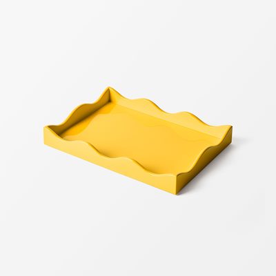 Tray Belle Rives - Svenskt Tenn Online - Length 28 cm Width 20 cm, Lacquer, Rectangle, Yellow, The Lacquer Company