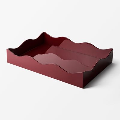 Tray Belle Rives - Svenskt Tenn Online - Length 58 cm Width 42 cm, Lacquer, Rectangle, Red, The Lacquer Company