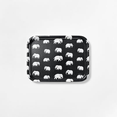 Tray Elefant - Width 20 cm, Length 27 cm, Rectangular, Black | Svenskt Tenn